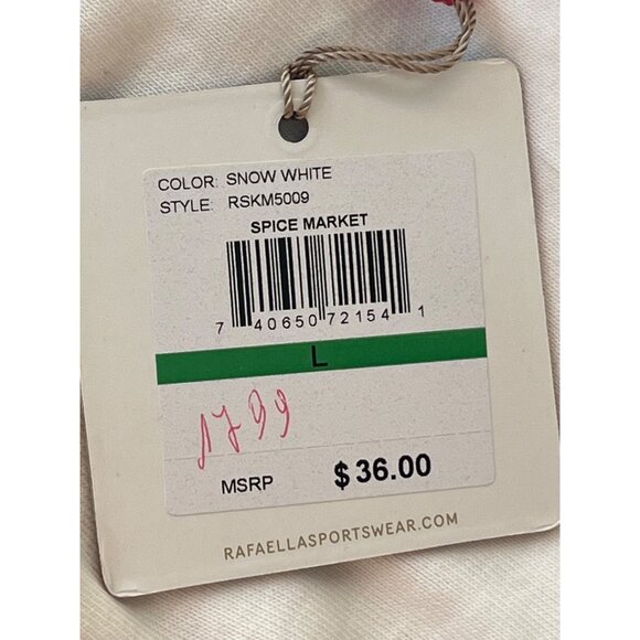 Rafaella Womens White 3/4 Sleeve Top With Gold Zipper Small - Picture 7 of 10